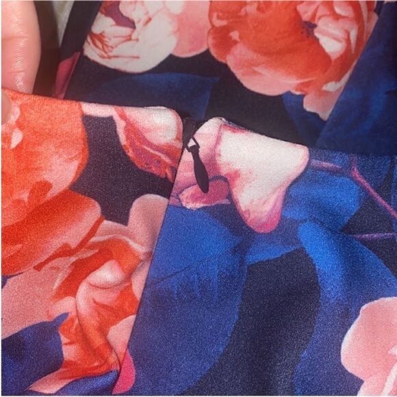 Eliza J NWT Floral Print Mini Dress Blue Multi Size 8 - Picture 10 of 10